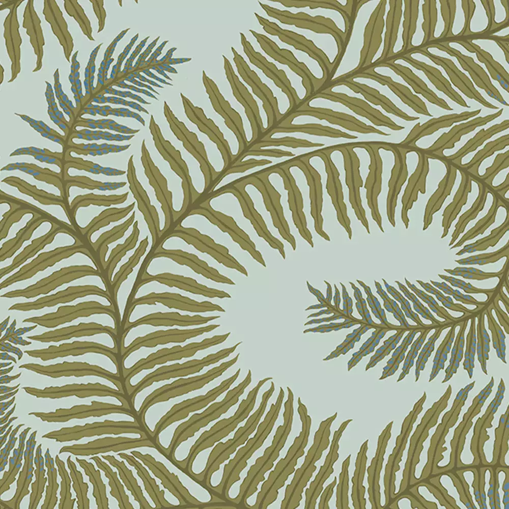 Josephine Munsey Bombe's Fernery Wallpaper In Olive & Celadon Les Jardins Royaux 5 Josephine Munsey Bombe's Fernery Wallpaper In Olive & Celadon Les Jardins Royaux