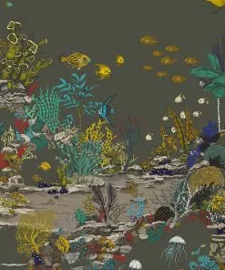Josephine Munsey Underwater Jungle Wallpaper In Soft Aqua