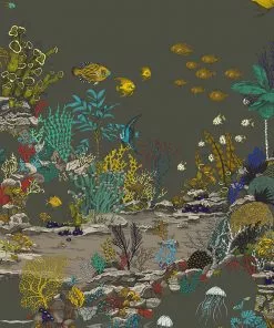 Josephine Munsey Underwater Jungle Wallpaper In Graphite