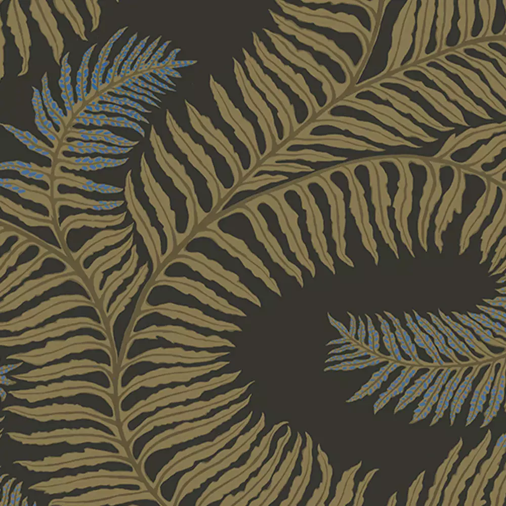 Josephine Munsey Les Jardins Royaux Bombe's Fernery Wallpaper In Teal & Orange 8 Josephine Munsey Les Jardins Royaux Bombe's Fernery Wallpaper In Teal & Orange