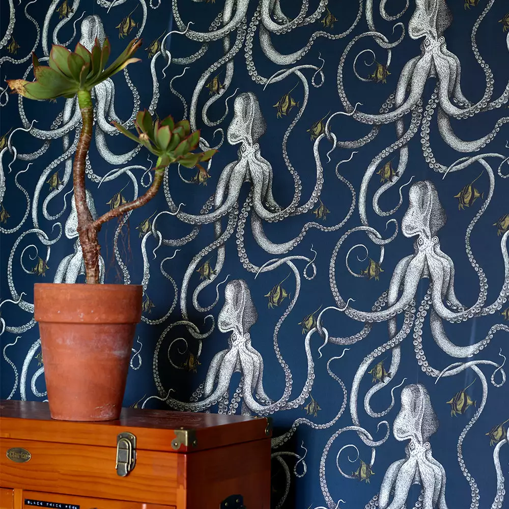 Josephine Munsey Octopoda Deep Sea Blue Wallpaper 5 Josephine Munsey Octopoda Deep Sea Blue Wallpaper