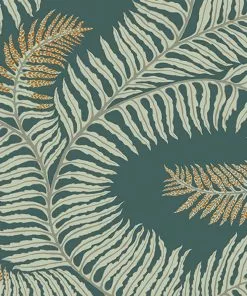 Josephine Munsey Bombe's Fernery Wallpaper In Olive & Dark Grey
