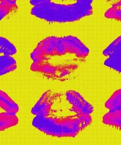 Mind The Gap Neon Kiss Blue Wallpaper