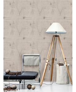 Mind The Gap The Craftsman Newton Geometry Taupe Wallpaper