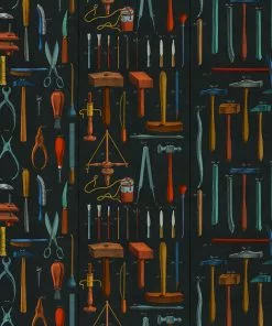 Mind The Gap Old Tools Anthracite Wallpaper Wallpaper & Paint