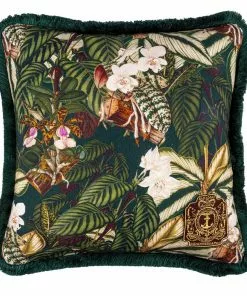 Mind The Gap Havana Tropicana Orchid Bloom Linen Cushion