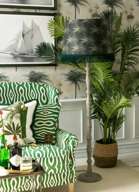 Mind The Gap Cone Lampshades Ornamental Palms Dark 4 Mind The Gap Cone Lampshades Ornamental Palms Dark