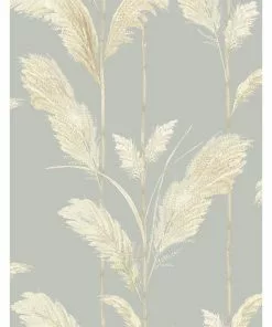 Brand Mckenzie Bohemian Dream Pampas Grass Wallpaper, Cornflower Blue