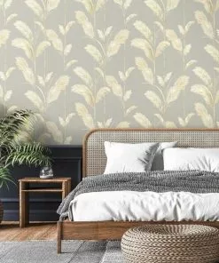 Brand Mckenzie Bohemian Dream Pampas Grass Wallpaper, Neutral Grey