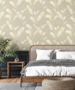 Brand Mckenzie Pampas Grass Wallpaper, Oatmeal