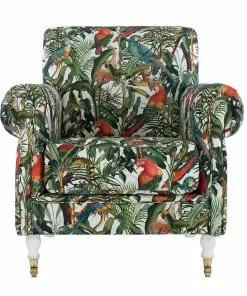 Mind The Gap Havana Tropicana Kingston Chair - Parrots Of Brazil Linen