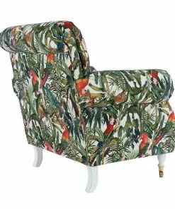 Mind The Gap Havana Tropicana Kingston Chair - Parrots Of Brazil Linen