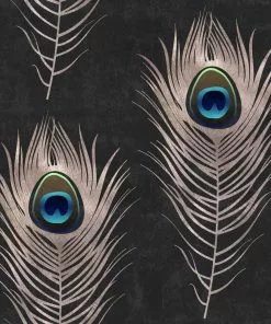 Mind The Gap Peacock Wallpaper Rose & Thorn