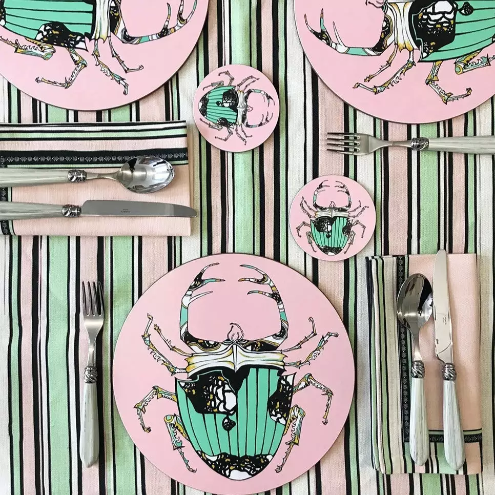 Bell Hutley Coasters Set Of Six - Tiger Lilly New 6 Bell Hutley Coasters Set Of Six - Tiger Lilly New