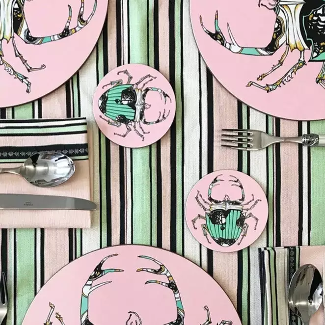 Bell Hutley Coasters Set Of Six - Tiger Lilly New 4 Bell Hutley Coasters Set Of Six - Tiger Lilly New