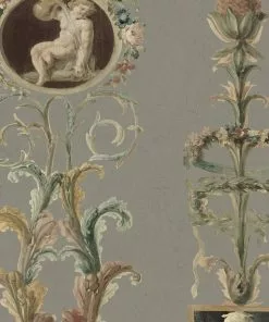 Mind The Gap Pilasters Grey Wallpaper