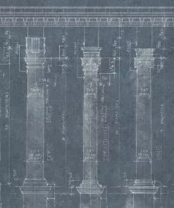 Thedesignyarduk The Craftsman Colonnade Blue Wallpaper