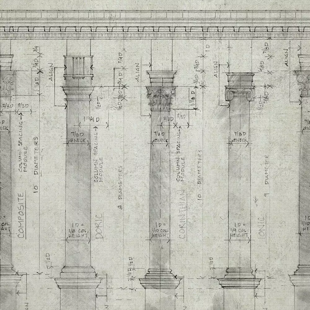 Thedesignyarduk The Craftsman Colonnade Blue Wallpaper 5 Thedesignyarduk The Craftsman Colonnade Blue Wallpaper