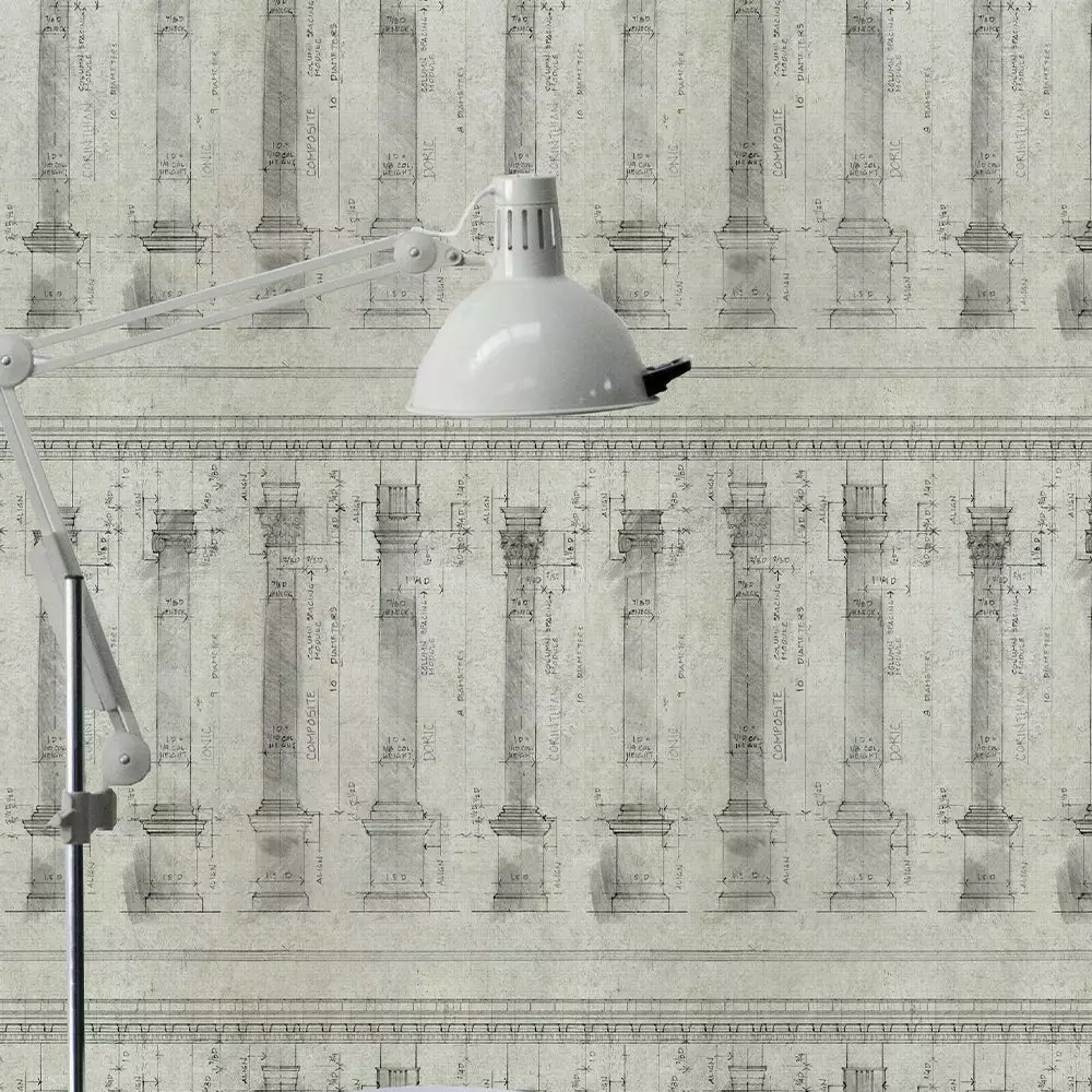 Thedesignyarduk The Craftsman Colonnade Blue Wallpaper 6 Thedesignyarduk The Craftsman Colonnade Blue Wallpaper