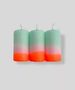 Pink Stories Neon Pillar Candles Trio - Sorbet