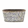 London Ornaments Blue Skies Ahead Oval Blue Floral Ceramic Pot