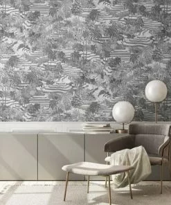 Brand Mckenzie Rice Terrace Wallpaper, Black And White Indigena