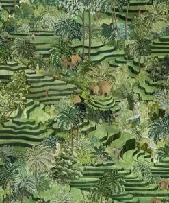 Brand Mckenzie Rice Terrace Wallpaper, Grass Green