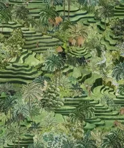 Brand Mckenzie Rice Terrace Wallpaper, Grass Green