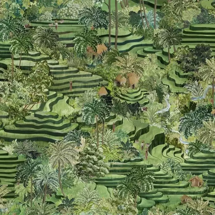 Brand Mckenzie Rice Terrace MAX Wallpaper, Grass Green Indigena 3 Brand Mckenzie Rice Terrace MAX Wallpaper, Grass Green Indigena