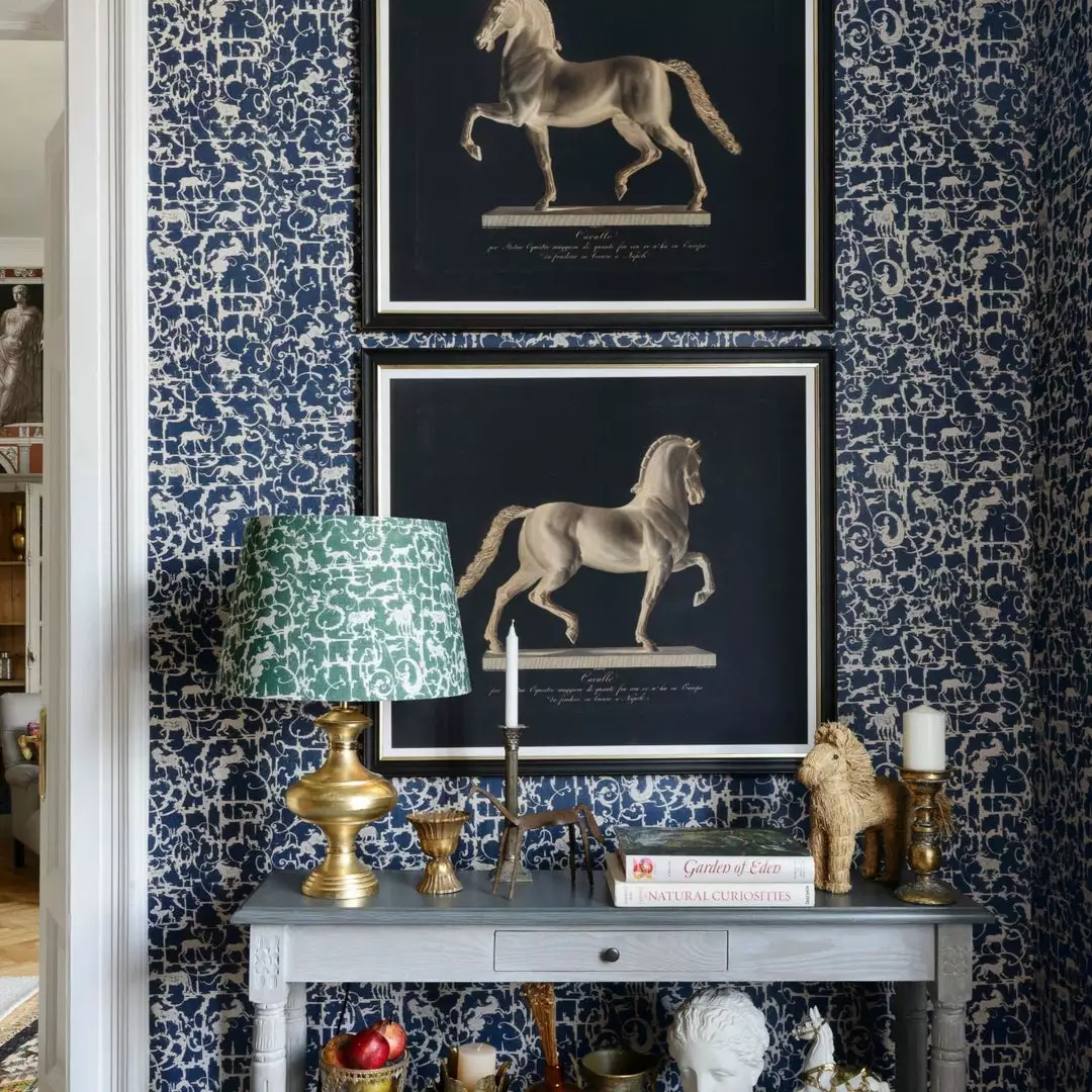 Mind The Gap Royal Hunting Navy Blue Wallpaper Les Jardins Royaux 4 Mind The Gap Royal Hunting Navy Blue Wallpaper Les Jardins Royaux