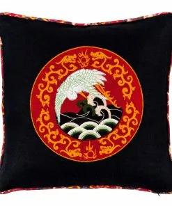 Mind The Gap Indigena Asian Crane / Uzbek Ikat Embroidered Cushion 7 Mind The Gap Indigena Asian Crane / Uzbek Ikat Embroidered Cushion