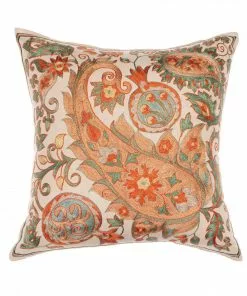 Mind The Gap New Woodstock Samarkand Suzani Silk Embroidered Cushion