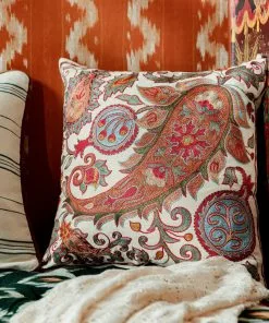 Mind The Gap New Woodstock Samarkand Suzani Silk Embroidered Cushion