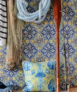 Mind The Gap Calypso Linen Cushion Blue Skies Ahead