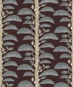 Josephine Munsey Rose & Thorn Palm Stripe Wallpaper In Radmoor Blue 28 Josephine Munsey Rose & Thorn Palm Stripe Wallpaper In Radmoor Blue