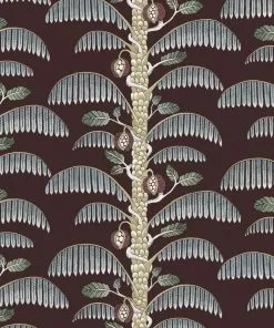 Josephine Munsey Rose & Thorn Palm Stripe Wallpaper In Radmoor Blue 29 Josephine Munsey Rose & Thorn Palm Stripe Wallpaper In Radmoor Blue