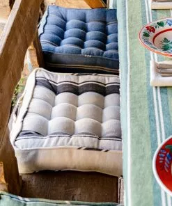 Mind The Gap Folk Couture Padded Cushions - Szepviz Stripe Linen