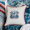 Mind The Gap Blue Skies Ahead Siren Linen Embroidered Cushion