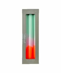 Pink Stories Neon Taper Candles Spring Sorbet - Set Of 3 New