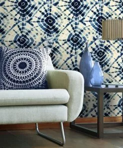 Mind The Gap Blue Skies Ahead Shibori Swirls Wallpaper