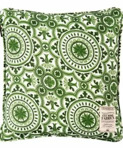 Mind The Gap Ornamental Heraldry Velvet / The Manor Linen Embroidered Cushion Les Jardins Royaux