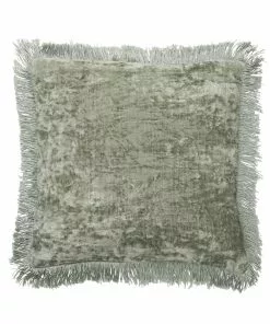 Cozy Living Cushions - CAROLINE VELVET FRINGED SEAGRASS