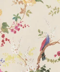 BN Fiore Heron Print Wallpaper Pink Rose & Thorn
