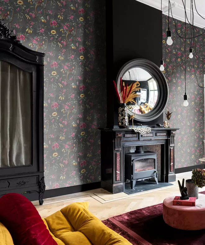 BN Fiore Aviary Bird Wallpaper Dark Rose & Thorn 6 BN Fiore Aviary Bird Wallpaper Dark Rose & Thorn