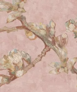 BN Van Gogh Wallpaper 'Sprig Of Flowering Almond' Blossom Pink Les Jardins Royaux