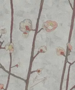BN Van Gogh Wallpaper Flowering Plum Orchid Grey