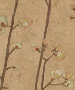 BN Van Gogh Wallpaper Flowering Plum Orchid Grey