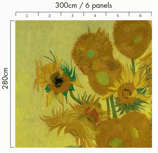 BN New Van Gogh Wallpaper Mural - Sunflowers 6 BN New Van Gogh Wallpaper Mural - Sunflowers