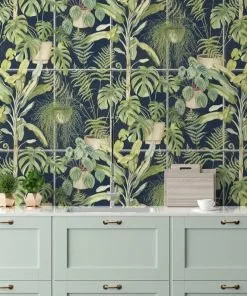 Brand Mckenzie The Green House Wallpaper, Midnight Blue