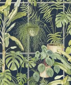 Brand Mckenzie The Green House Wallpaper, Midnight Blue